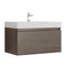 Fresca Mezzo 36" Gray Oak Wall Hung Modern Bathroom Cabinet w/ Integrated Sink FCB8008GO-I