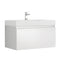 Fresca Mezzo 36" White Wall Hung Modern Bathroom Cabinet w/ Integrated Sink FCB8008WH-I