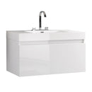 Fresca Mezzo 39" White Modern Bathroom Cabinet w/ Integrated Sink FCB8010WH-I