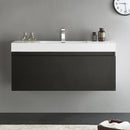 Fresca Mezzo 48" Black Wall Hung Modern Bathroom Cabinet with Integrated Sink FCB8011BW-I