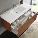 Fresca Mezzo 48" Teak Wall Hung Modern Bathroom Cabinet with Integrated Sink FCB8011TK-I