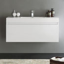 Fresca Mezzo 48" White Wall Hung Modern Bathroom Cabinet with Integrated Sink FCB8011WH-I