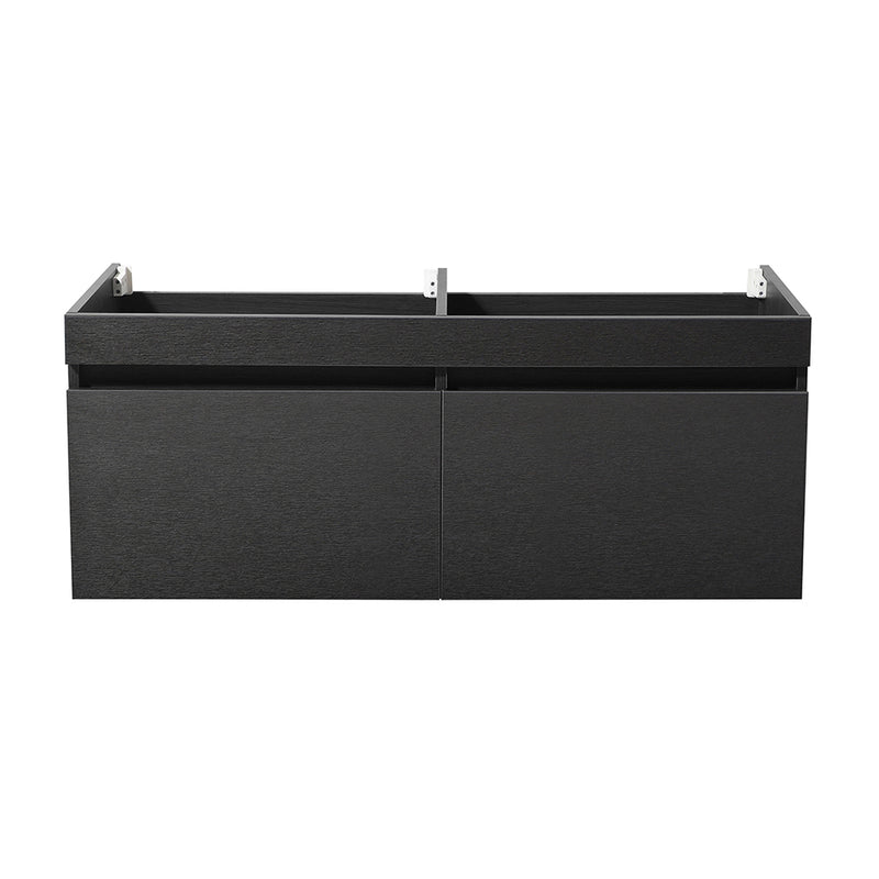 Fresca Mezzo 48" Black Wall Hung Double Sink Modern Bathroom Cabinet FCB8012BW