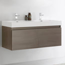 Fresca Mezzo 48" Gray Oak Wall Hung Double Sink Modern Bathroom Cabinet with Integrated Sink FCB8012GO-I