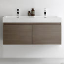 Fresca Mezzo 48" Gray Oak Wall Hung Double Sink Modern Bathroom Cabinet with Integrated Sink FCB8012GO-I