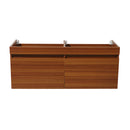 Fresca Mezzo 48" Teak Wall Hung Double Sink Modern Bathroom Cabinet FCB8012TK