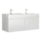 Fresca Mezzo 48" White Wall Hung Double Sink Modern Bathroom Cabinet w/ Integrated Sink FCB8012WH-I