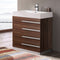 Fresca Livello 30" Walnut Modern Bathroom Cabinet with Integrated Sink FCB8030GW-I