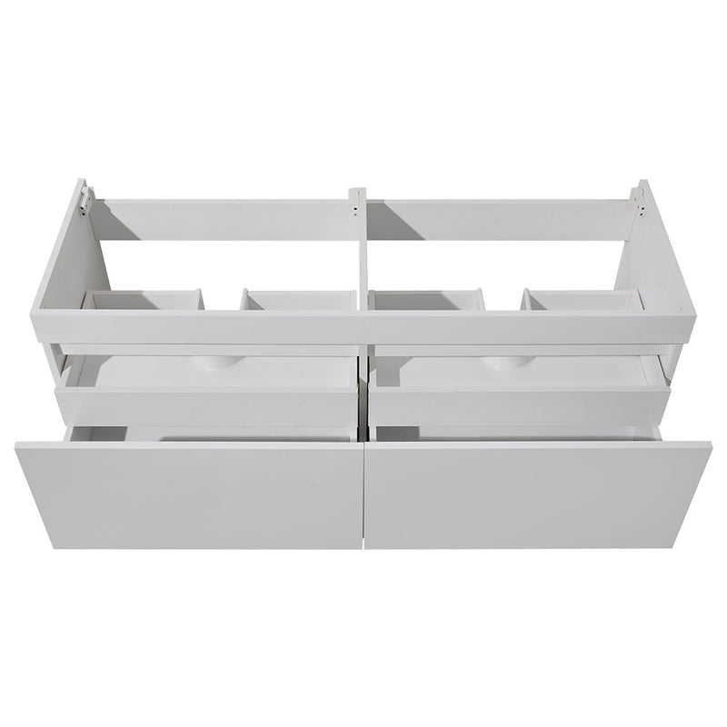 Fresca Largo 57" White Modern Double Sink Bathroom Cabinet FCB8040WH