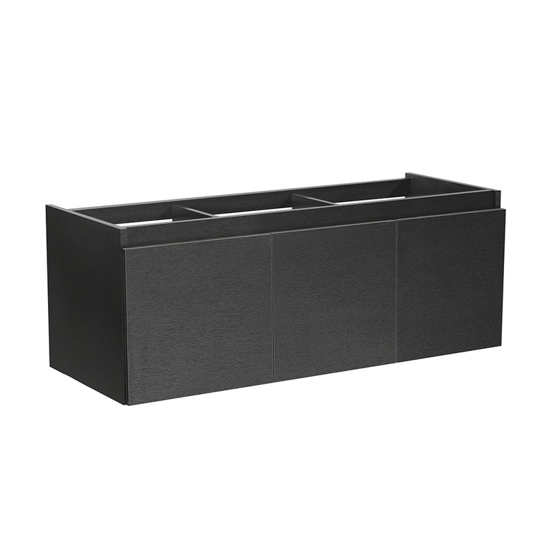 Fresca Mezzo 60" Black Wall Hung Single Sink Modern Bathroom Cabinet FCB8041BW