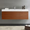 Fresca Mezzo 60" Teak Wall Hung Single Sink Modern Bathroom Cabinet with Integrated Sink FCB8041TK-I