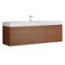 Fresca Mezzo 60" Teak Wall Hung Single Sink Modern Bathroom Cabinet w/ Integrated Sink FCB8041TK-I