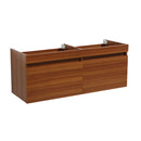 Fresca Mezzo 60" Teak Wall Hung Double Sink Modern Bathroom Cabinet FCB8042TK