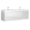 Fresca Mezzo 60" White Wall Hung Double Sink Modern Bathroom Cabinet w/ Integrated Sink FCB8042WH-I