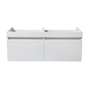 Fresca Mezzo 60" White Wall Hung Double Sink Modern Bathroom Cabinet FCB8042WH