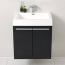 Fresca Alto 23" Black Modern Bathroom Cabinet with Integrated Sink FCB8058BW-I