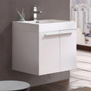 Fresca Alto 23" White Modern Bathroom Cabinet with Integrated Sink FCB8058WH-I