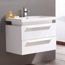 Fresca Medio 32" White Modern Bathroom Cabinet with Vessel Sink FCB8080WH-I