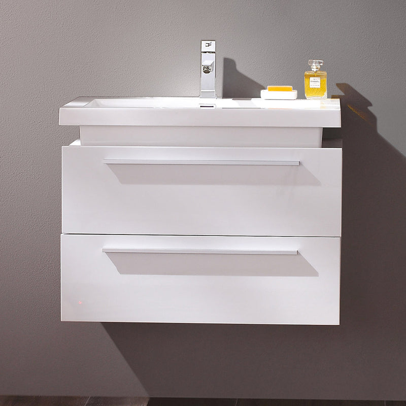 Fresca Medio 32" White Modern Bathroom Cabinet with Vessel Sink FCB8080WH-I