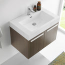 Fresca Vista 30" Gray Oak Wall Hung Modern Bathroom Cabinet with Integrated Sink FCB8089GO-I