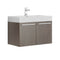 Fresca Vista 30" Gray Oak Wall Hung Modern Bathroom Cabinet w/ Integrated Sink FCB8089GO-I