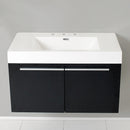 Fresca Vista 36" Black Modern Bathroom Cabinet with Integrated Sink FCB8090BW-I