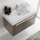 Fresca Vista 36" Gray Oak Modern Bathroom Cabinet with Integrated Sink FCB8090GO-I