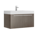 Fresca Vista 36" Gray Oak Modern Bathroom Cabinet w/ Integrated Sink FCB8090GO-I