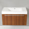 Fresca Vista 36" Teak Modern Bathroom Cabinet with Integrated Sink FCB8090TK-I