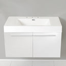 Fresca Vista 36" White Modern Bathroom Base Cabinet with Integrated Sink FCB8090WH-I