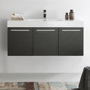 Fresca Vista 48" Black Wall Hung Modern Bathroom Cabinet with Integrated Sink FCB8092BW-I