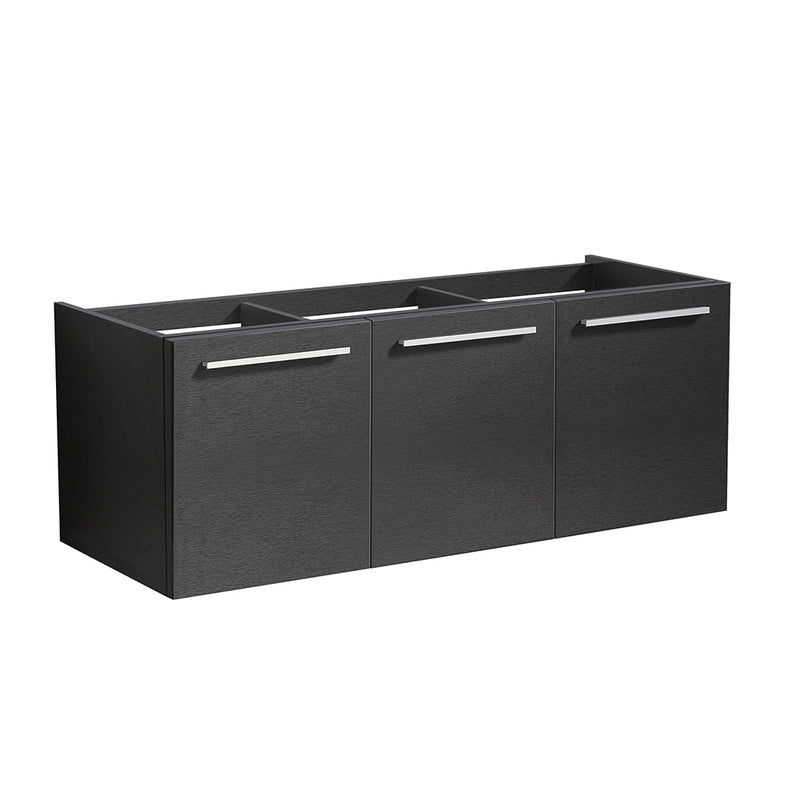 Fresca Vista 48" Black Wall Hung Modern Bathroom Cabinet FCB8092BW