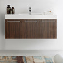 Fresca Vista 48" Walnut Wall Hung Modern Bathroom Cabinet with Integrated Sink FCB8092GW-I