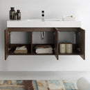 Fresca Vista 48" Walnut Wall Hung Modern Bathroom Cabinet with Integrated Sink FCB8092GW-I