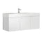 Fresca Vista 48" White Wall Hung Modern Bathroom Cabinet w/ Integrated Sink FCB8092WH-I