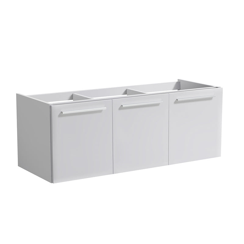 Fresca Vista 48" White Wall Hung Modern Bathroom Cabinet FCB8092WH