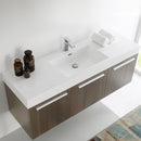 Fresca Vista 60" Gray Oak Wall Hung Single Sink Modern Bathroom Cabinet with Integrated Sink FCB8093GO-I