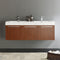 Fresca Vista 60" Teak Wall Hung Double Sink Modern Bathroom Cabinet with Integrated Sink FCB8093TK-D-I