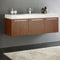 Fresca Vista 60" Teak Wall Hung Single Sink Modern Bathroom Cabinet with Integrated Sink FCB8093TK-I