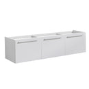 Fresca Vista 60" White Wall Hung Double Sink Modern Bathroom Cabinet FCB8093WH-D