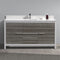 Fresca Allier Rio 60" Ash Gray Single Sink Modern Bathroom Vanity with Top and Sink FCB8119HA-S-CWH-U