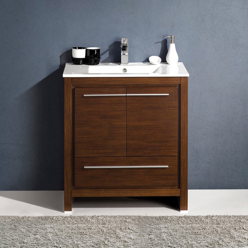 Fresca Allier 30" Wenge Brown Modern Bathroom Cabinet with Sink FCB8130WG-I