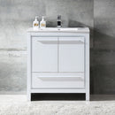 Fresca Allier 30" White Modern Bathroom Cabinet with Sink FCB8130WH-I