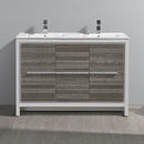 Fresca Allier Rio 48" Ash Gray Double Sink Modern Bathroom Vanity with Sink FCB8148HA-D-I