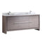 Fresca Allier 72" Gray Oak Modern Double Sink Bathroom Cabinet w/ Top & Sinks FCB8172GO-CWH-U