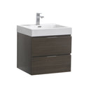 Fresca Valencia 24" Gray Oak Wall Hung Modern Bathroom Vanity  FCB8324GO-I