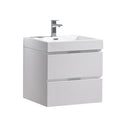 Fresca Valencia 24" Glossy White Wall Hung Modern Bathroom Vanity  FCB8324WH-I