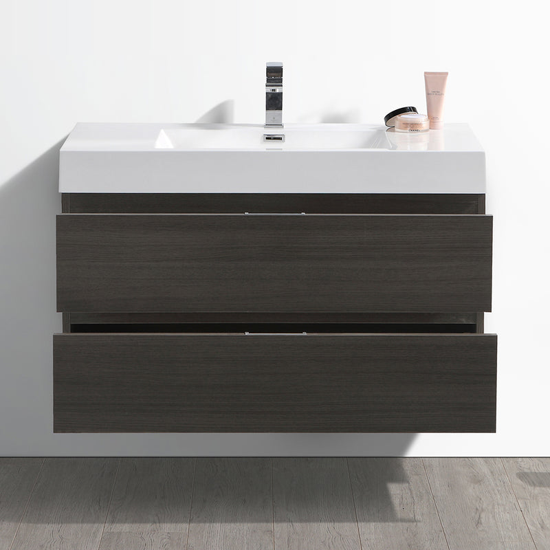 Fresca Valencia 40" Gray Oak Wall Hung Modern Bathroom Vanity FCB8342GO-I