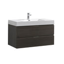 Fresca Valencia 40" Gray Oak Wall Hung Modern Bathroom Vanity  FCB8342GO-I