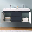 Fresca Valencia 48" Dark Slate Gray Wall Hung Double Sink Modern Bathroom Vanity FCB8348GG-D-I